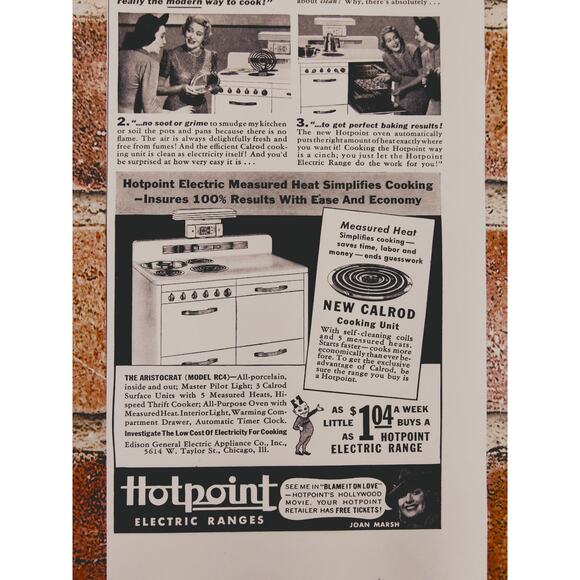 1940 "I'm a Free Woman Since We‎ Got Our Hotpoint Range" Vtg Print Ad - Picture 5 of 11